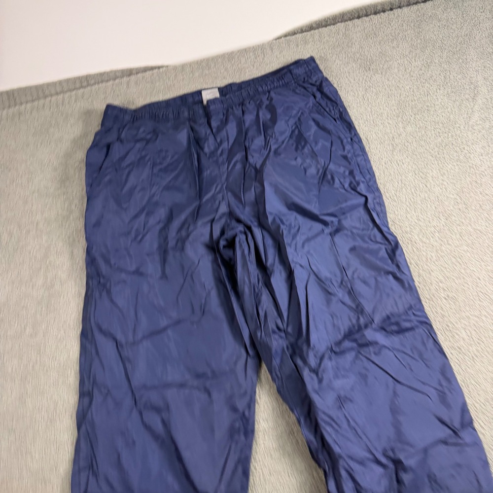 Nike Mens Navy Blue Windbreaker Track Pants Jersey Lined Large Embroidered Logo